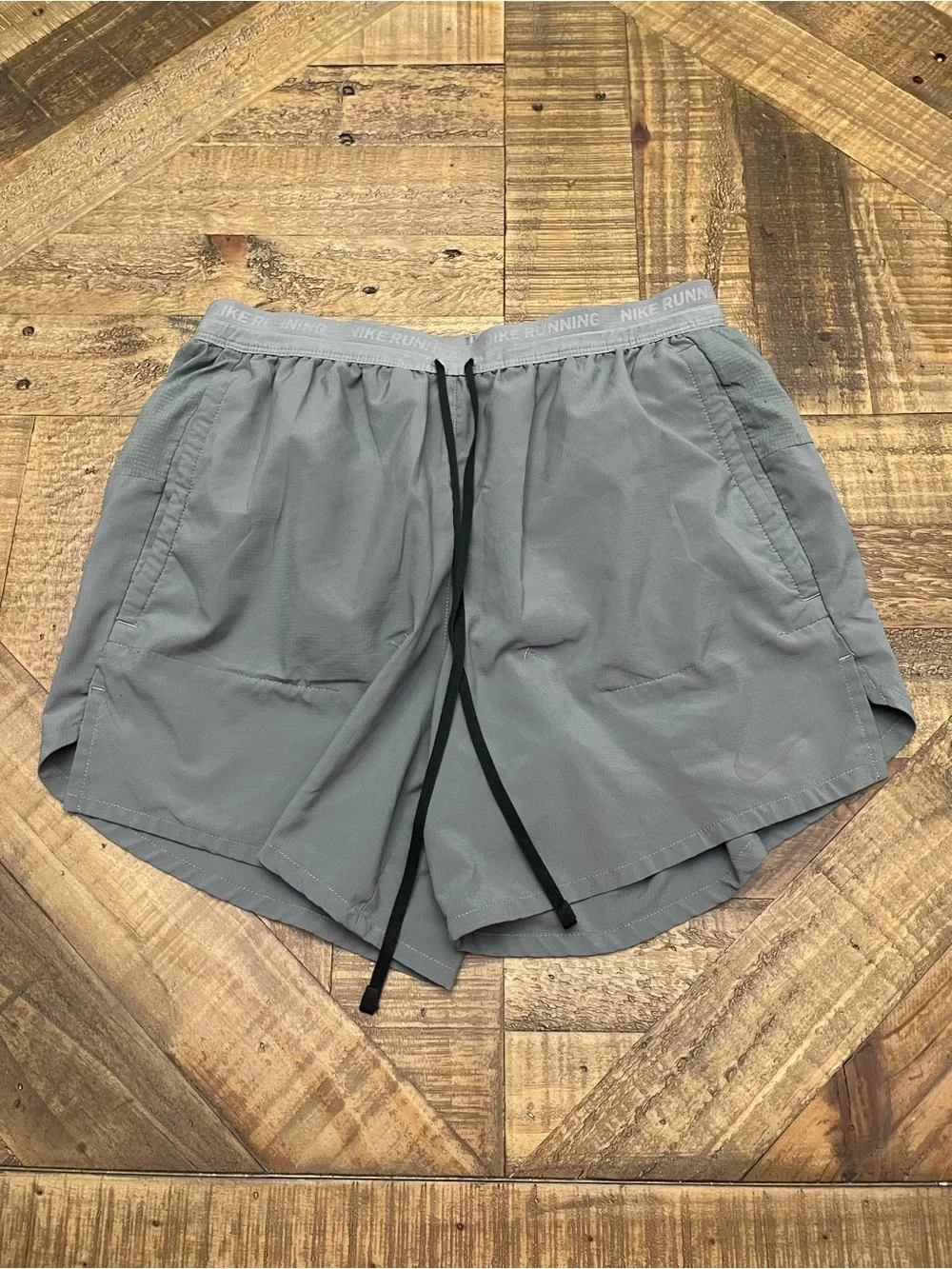 Nike Dri-FIT Stride Running Shorts in the Smoke Grey colorway